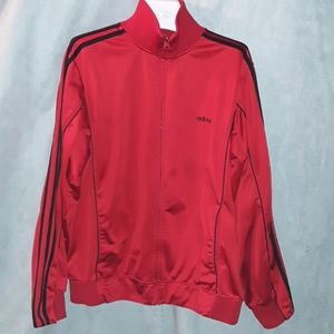 Adidas Red and Black Sweat Track Jacket